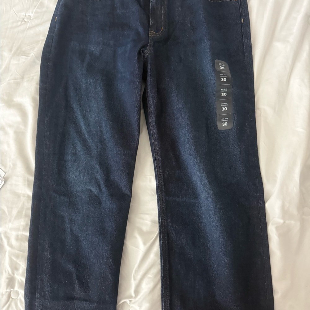 J. Crew Factory Women's Dark Blue Straight Leg Jeans